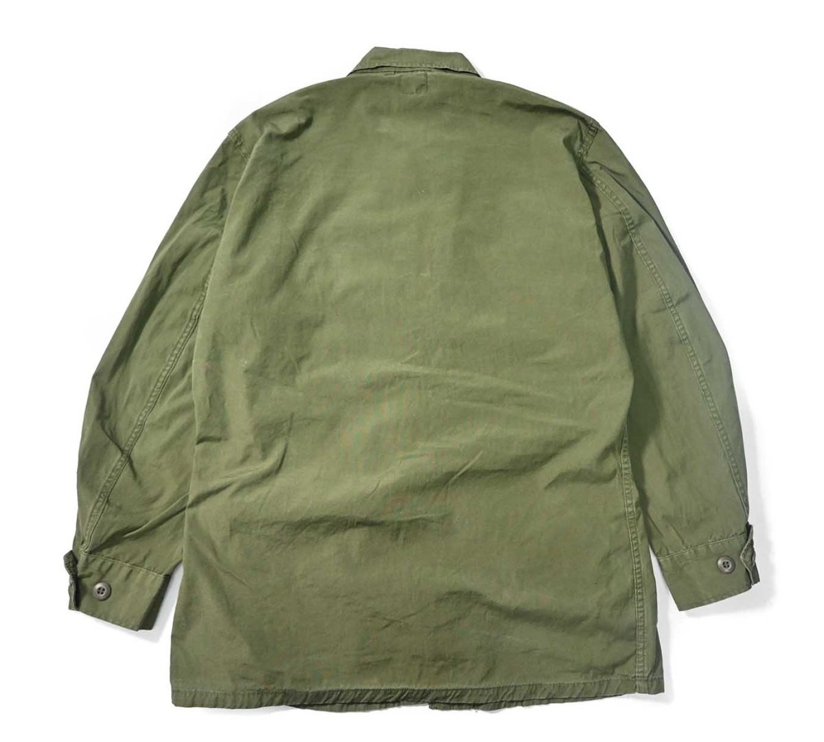 画像2: 60s Used Us Military Non Rip Poplin Jungle Fatigue Jacket 3rd Type (2)
