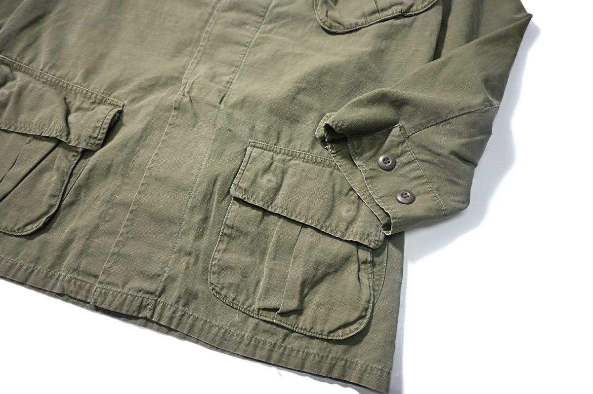 画像4: 60s Used Us Military Ripstop Poplin Jungle Fatigue Jacket 5th Type (4)