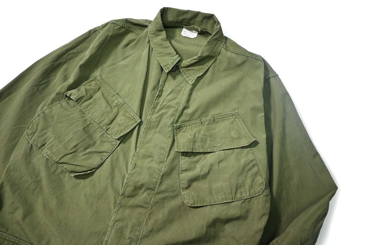 画像3: 60s Used Us Military Non Rip Poplin Jungle Fatigue Jacket 3rd Type (3)
