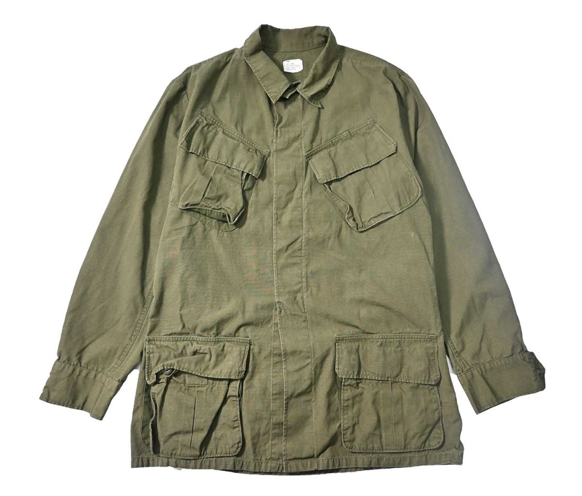 画像1: 60s Used Us Military Ripstop Poplin Jungle Fatigue Jacket 4th Type (1)