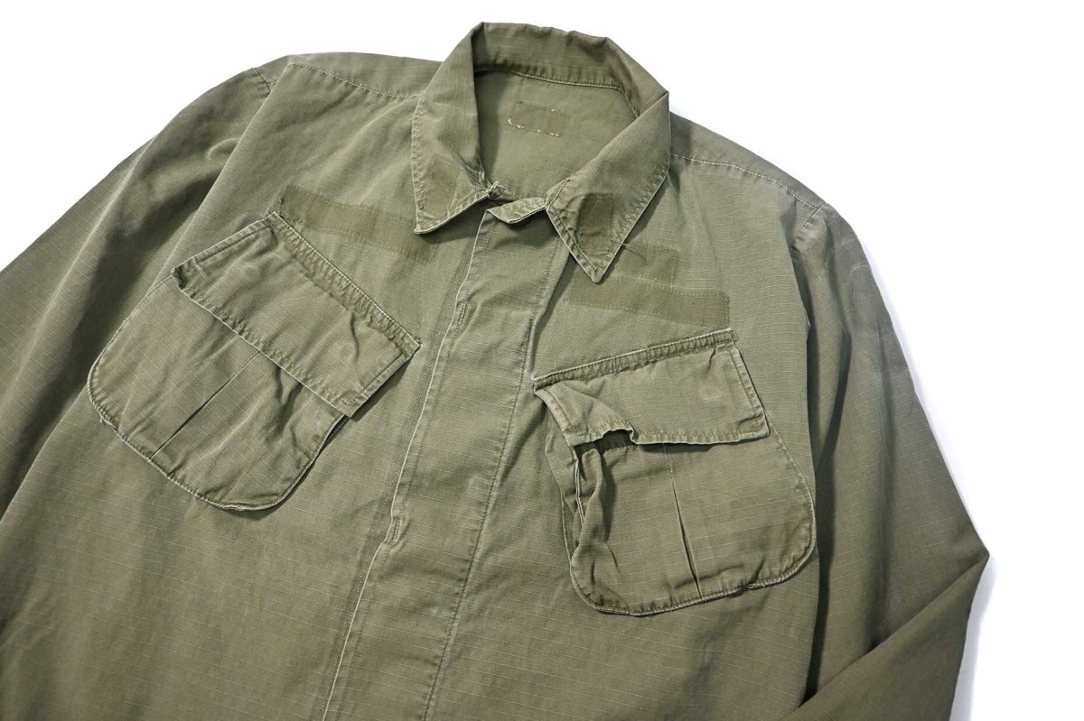 画像3: 60s Used Us Military Ripstop Poplin Jungle Fatigue Jacket 5th Type (3)