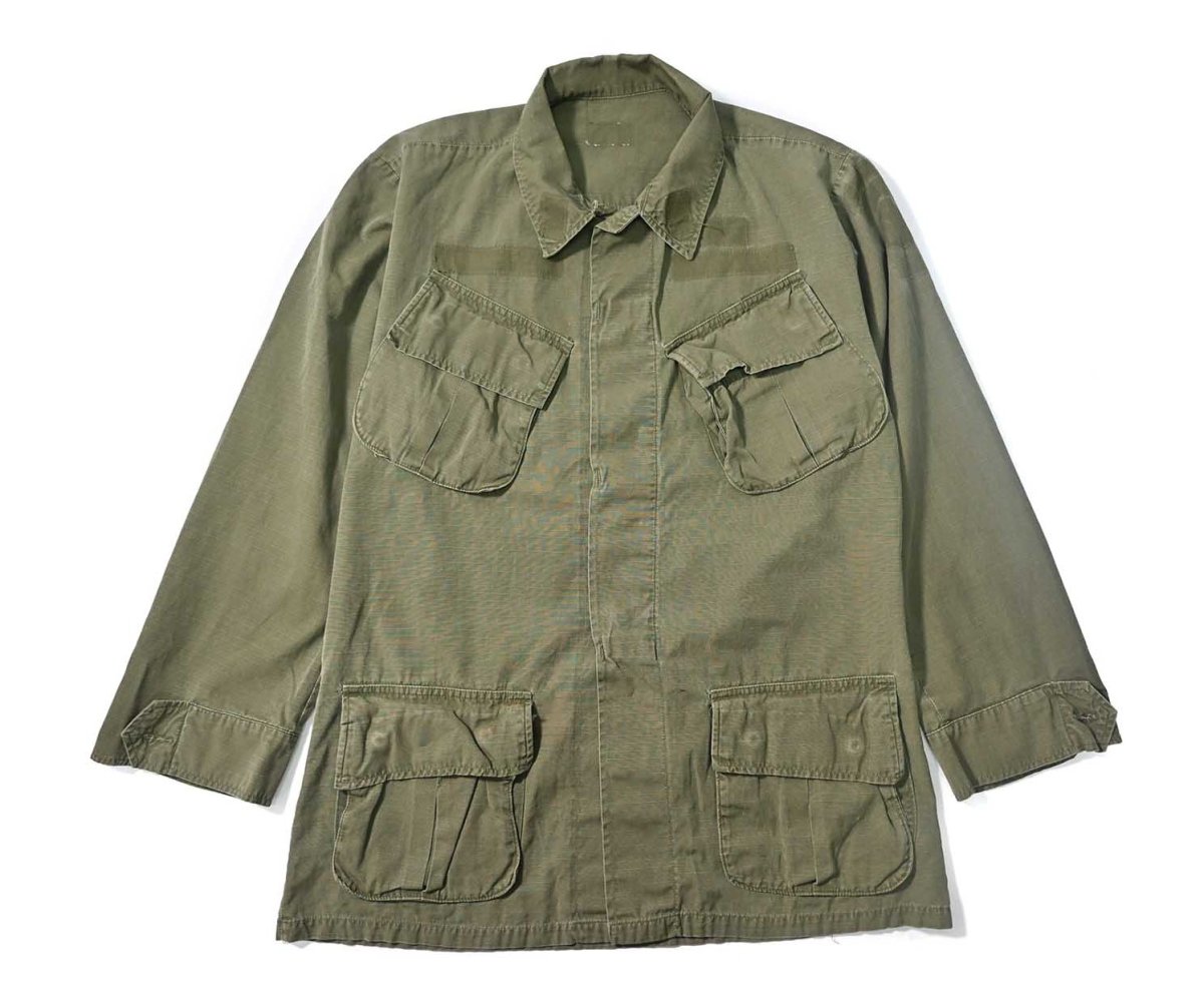 画像1: 60s Used Us Military Ripstop Poplin Jungle Fatigue Jacket 5th Type (1)