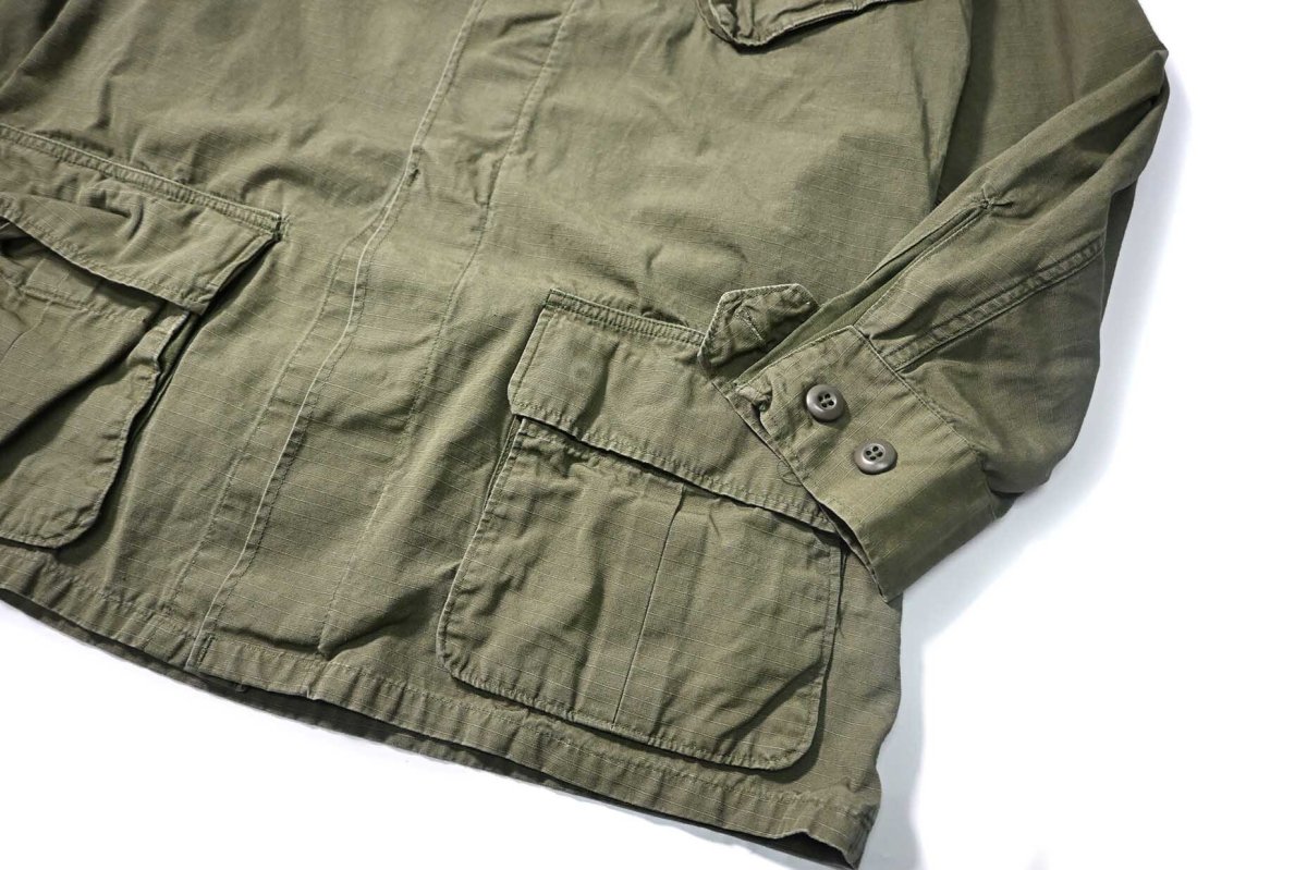 画像4: 60s Used Us Military Ripstop Poplin Jungle Fatigue Jacket 4th Type (4)