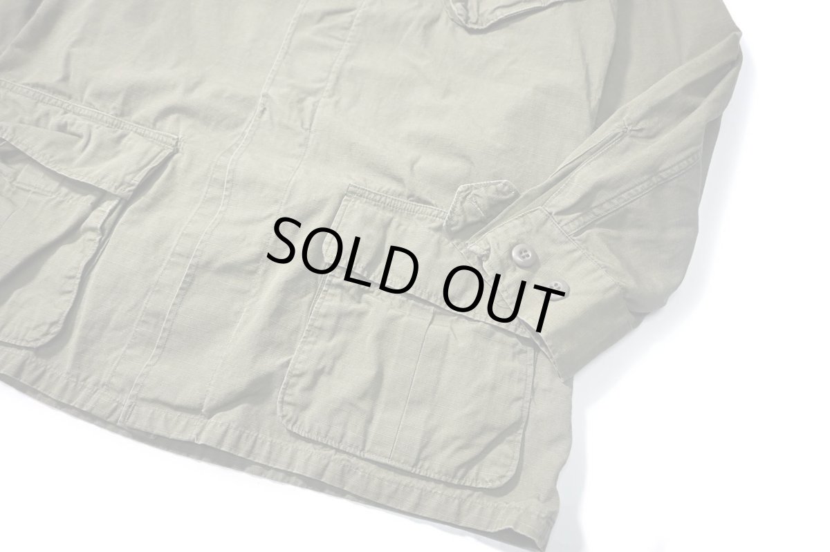 画像4: 60s Used Us Military Ripstop Poplin Jungle Fatigue Jacket 4th Type (4)