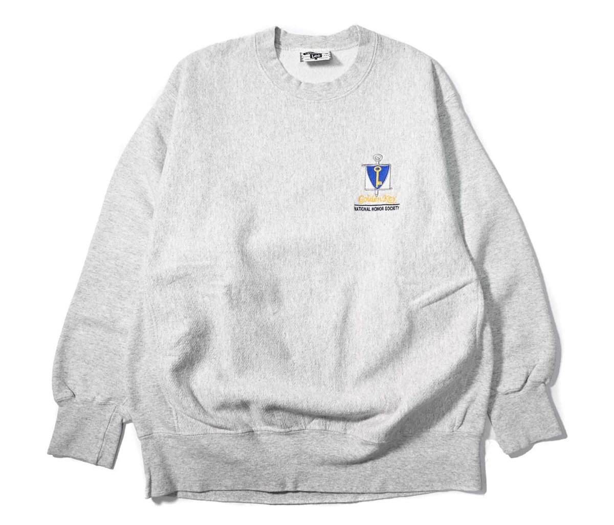 画像1: 90s Used Lee College Sweat Shirt "Golden Key The International Honour Society" made in USA (1)