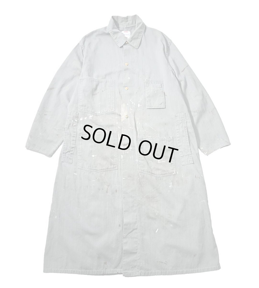 画像1: 60s Used Carter's Herringbone Shop Coat (1)