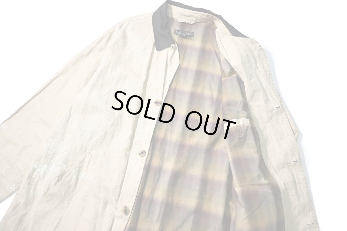 画像6: 00s Used Banana Republic Linen Soutien Collar Coat (6)