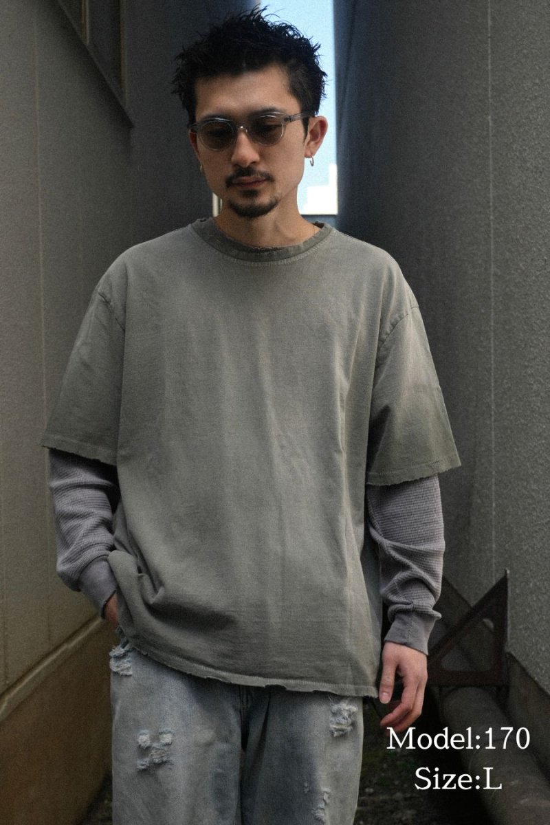 画像7: MOOJI MOOJI US Single Stitched T-Shirt Aged Olive Green (7)