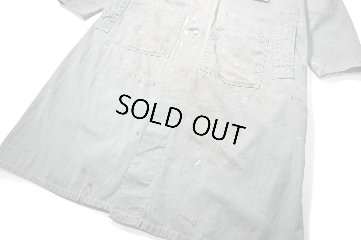 画像3: 60s Used Carter's Herringbone Shop Coat (3)