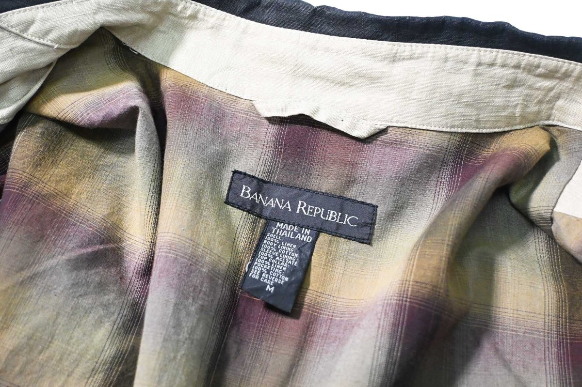 画像7: 00s Used Banana Republic Linen Soutien Collar Coat (7)