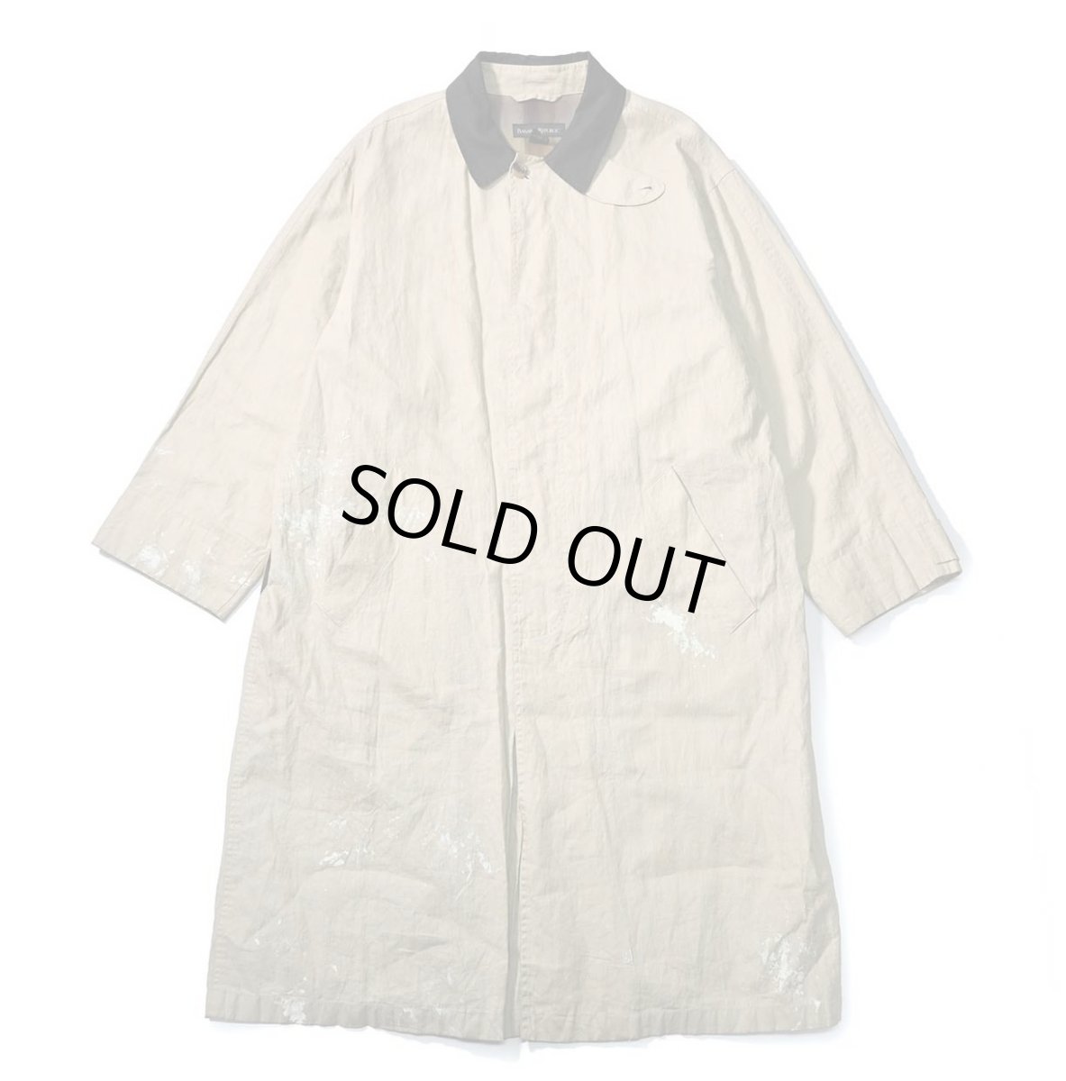画像1: 00s Used Banana Republic Linen Soutien Collar Coat (1)