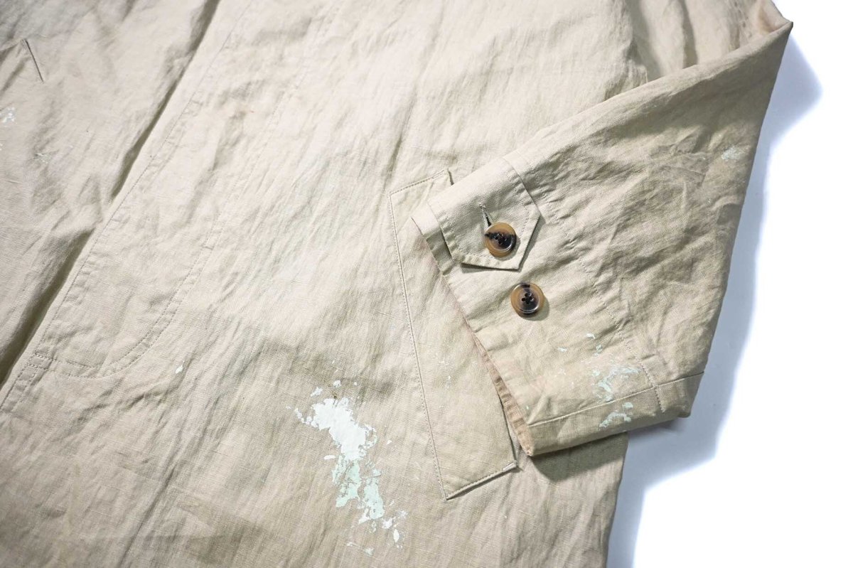 画像4: 00s Used Banana Republic Linen Soutien Collar Coat (4)