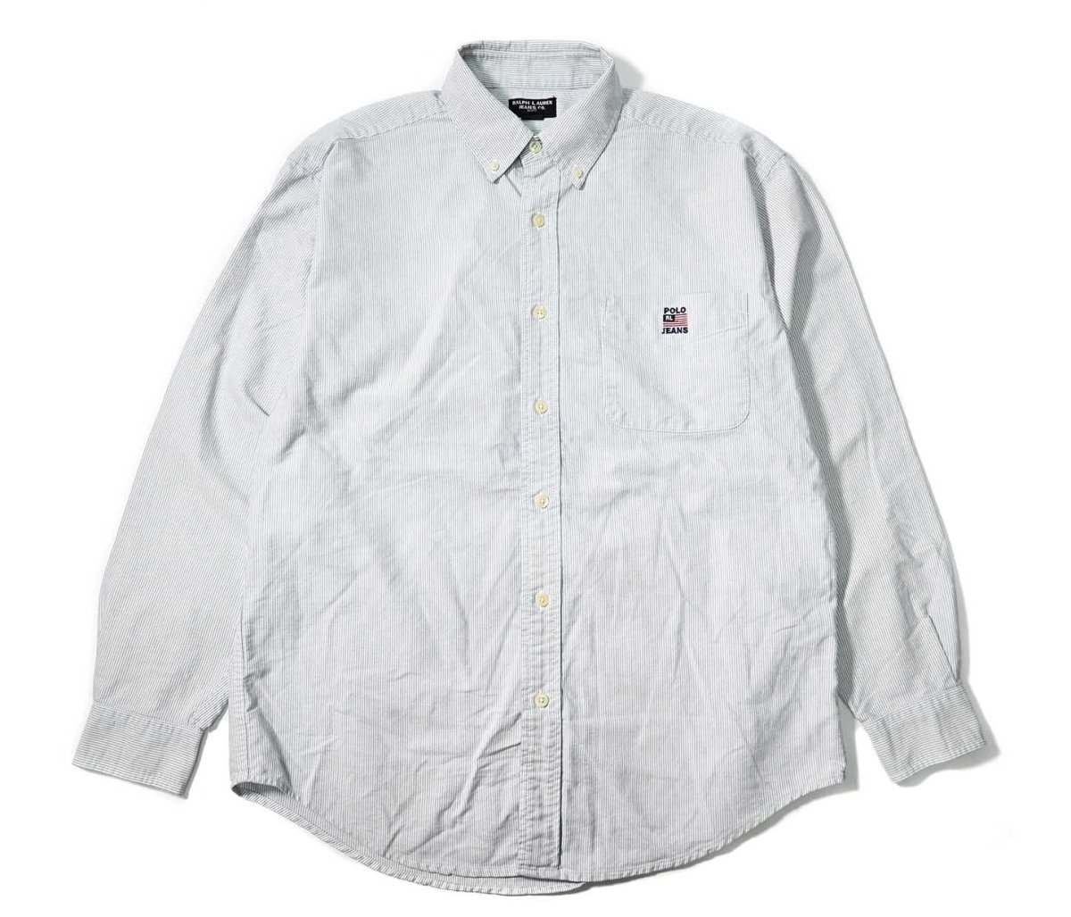 画像1: 90-00s Used Polo Jeans Co. Ralph Lauren Oxford Stripe B/D Shirt (1)