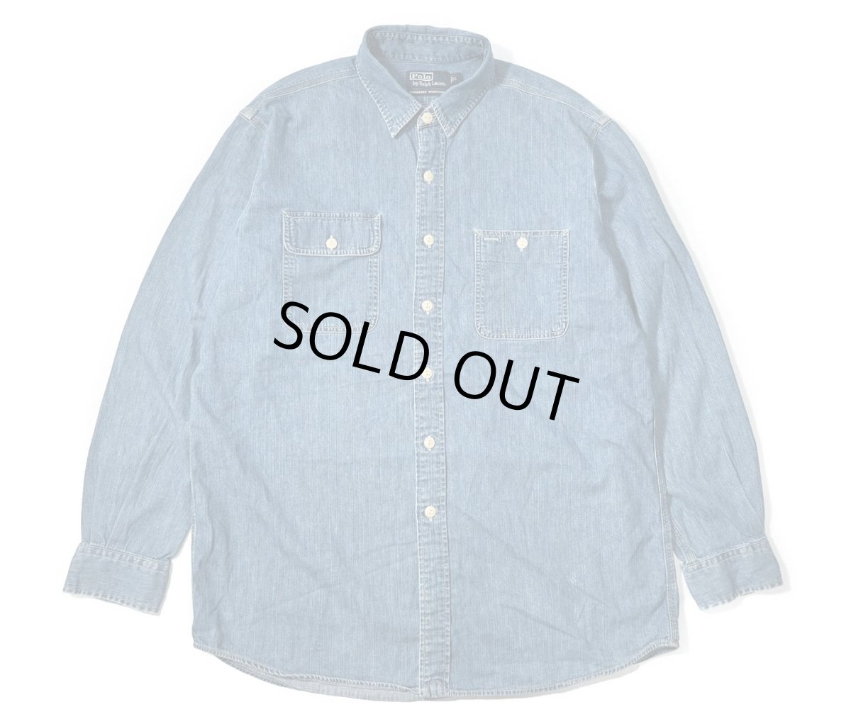画像1: 90-00s Used Polo Ralph Lauren Dungaree Work Shirt (1)