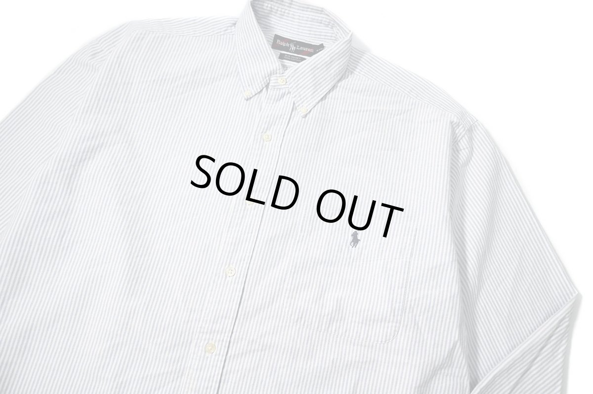 画像2: 90s Used Ralph Lauren Oxford Stripe B/D Shirt "Big Shirt" (2)