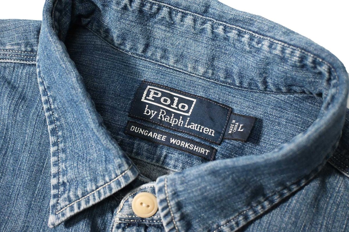 画像4: 90-00s Used Polo Ralph Lauren Dungaree Work Shirt (4)