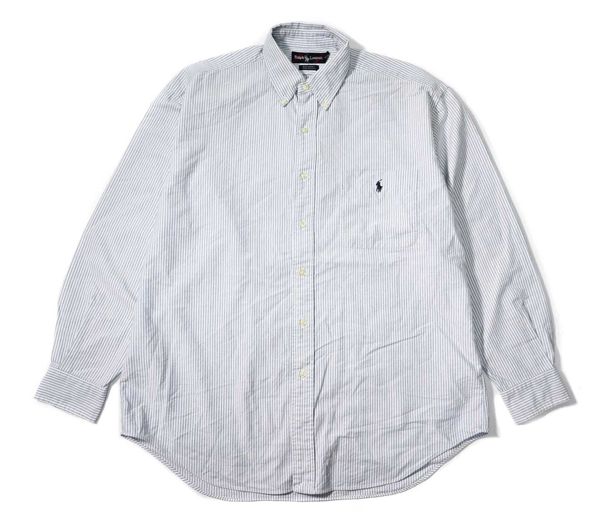 画像1: 90s Used Ralph Lauren Oxford Stripe B/D Shirt "Big Shirt" (1)