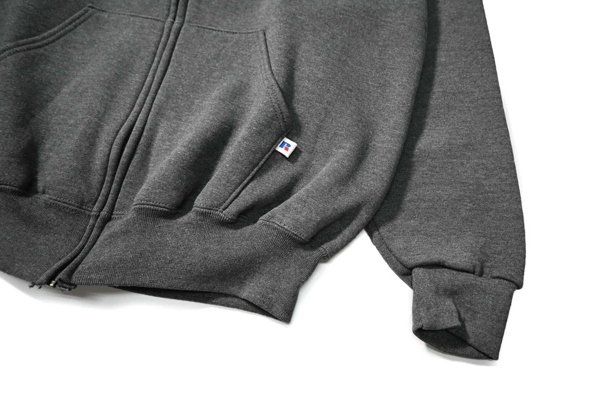 画像3: 90s Used Russell Athletic Blank Zip Sweat Shirt Charcoal made in USA (3)