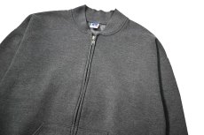 画像2: 90s Used Russell Athletic Blank Zip Sweat Shirt Charcoal made in USA (2)