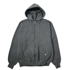 画像1: 90s Used Russell Athletic Blank Zip Sweat Hoodie Charcoal (1)