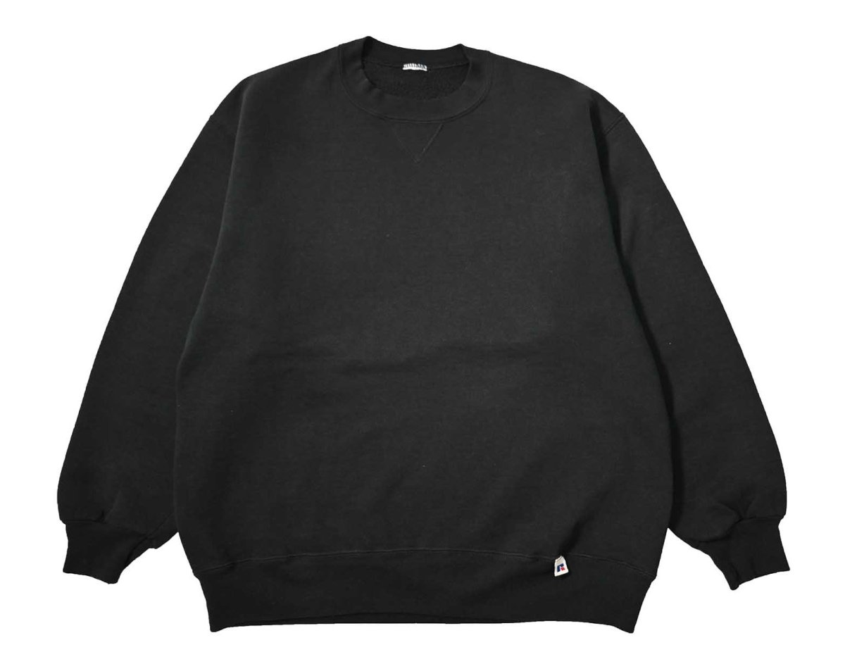 画像1: 90-00s Used Russell Athletic Blank Sweat Shirt Black (1)
