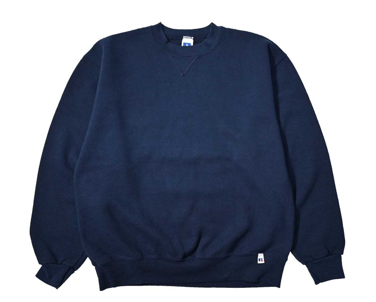 画像1: 90s Used Russell Athletic Blank Sweat Shirt Navy (1)