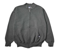 画像1: 90s Used Russell Athletic Blank Zip Sweat Shirt Charcoal made in USA (1)