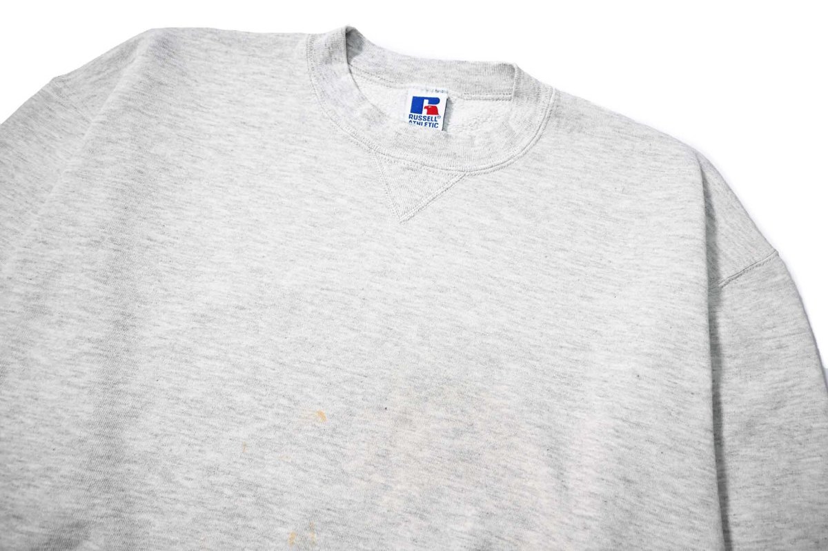 画像2: 90s Used Russell Athletic Blank Sweat Shirt Ash made in USA  (2)