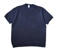 画像1: 80s Used Russell Athletic Short Sleeve Blank Sweat Shirt Navy made in USA  (1)