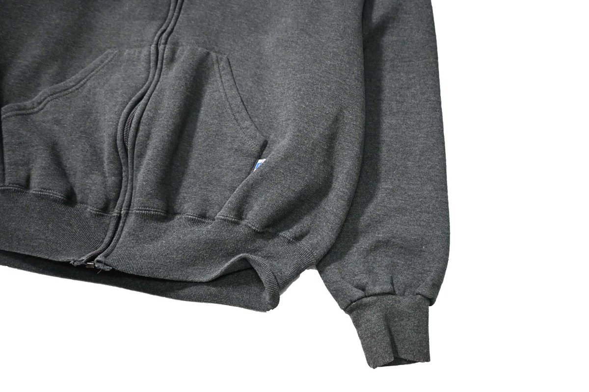 画像3: 90s Used Russell Athletic Blank Zip Sweat Hoodie Charcoal (3)