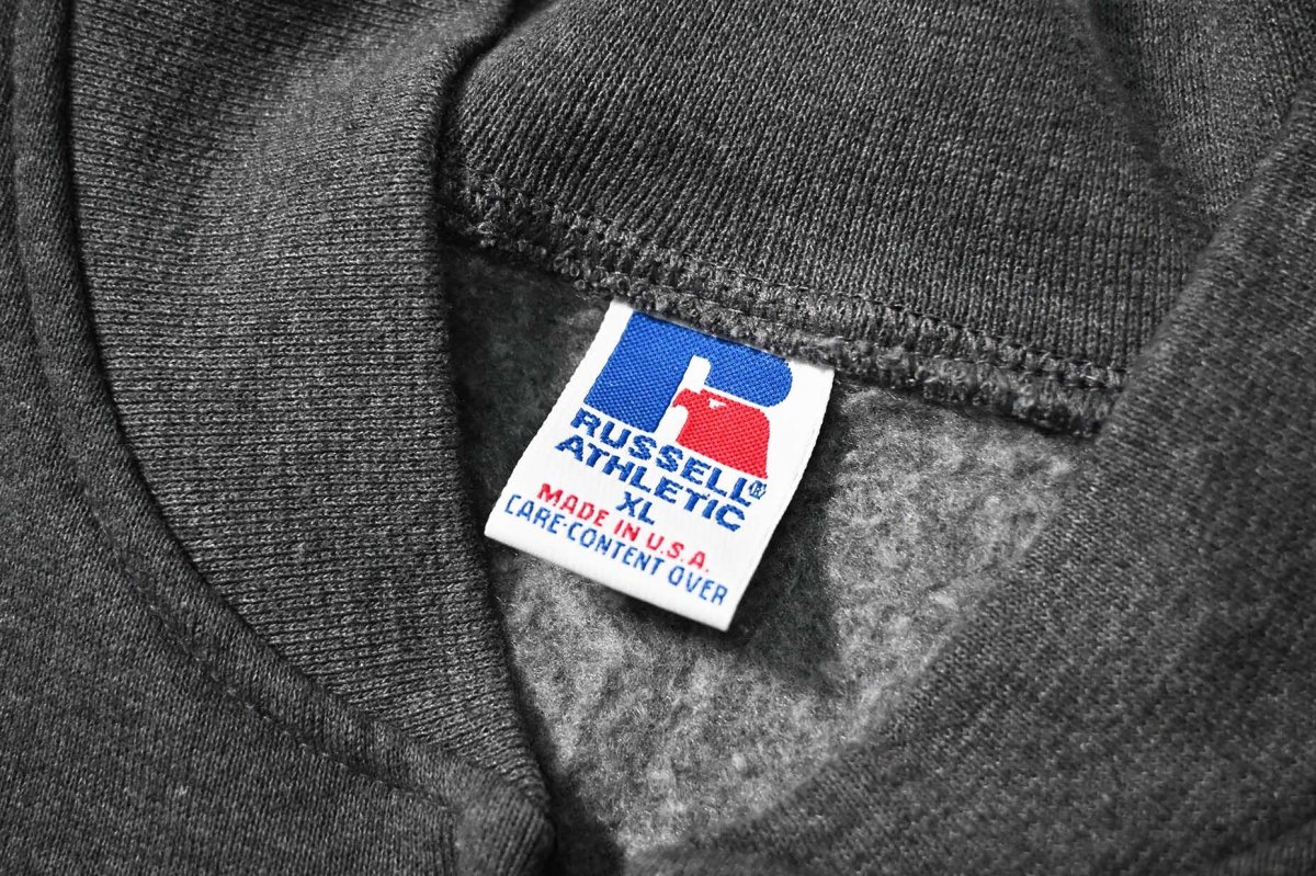 画像4: 90s Used Russell Athletic Blank Zip Sweat Shirt Charcoal made in USA (4)