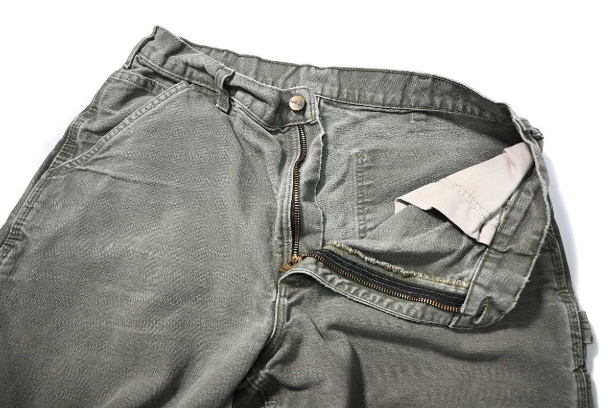 画像5: 19' Used Carhartt Duck Carpenter Pants Moss カーハート (5)