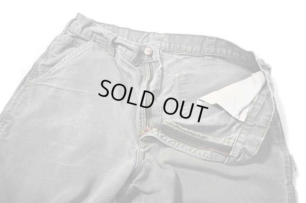 画像5: 19' Used Carhartt Duck Carpenter Pants Moss カーハート (5)