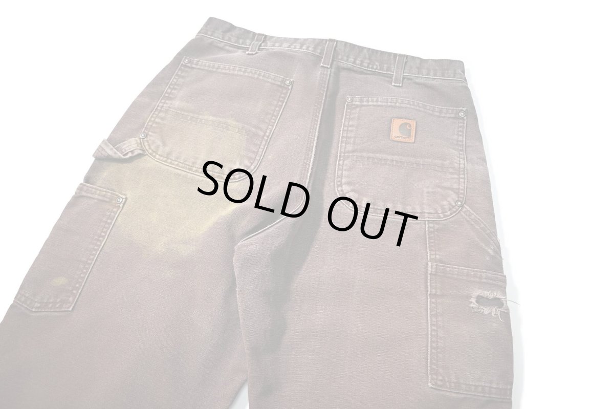 画像5: 14' Used Carhartt Duck Double Knee Carpenter Pants Dark Brown カーハート (5)