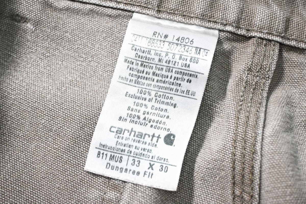 画像6: 11' Used Carhartt Duck Carpenter Pants Mushroom カーハート (6)