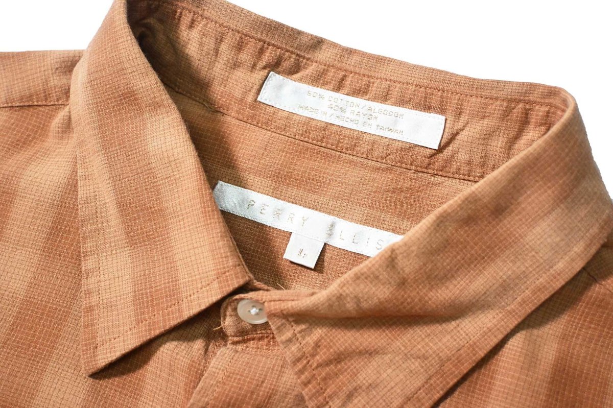 画像4: 90s Used Perry Ellis Cotton/Rayon Long Sleeve Shirt (4)