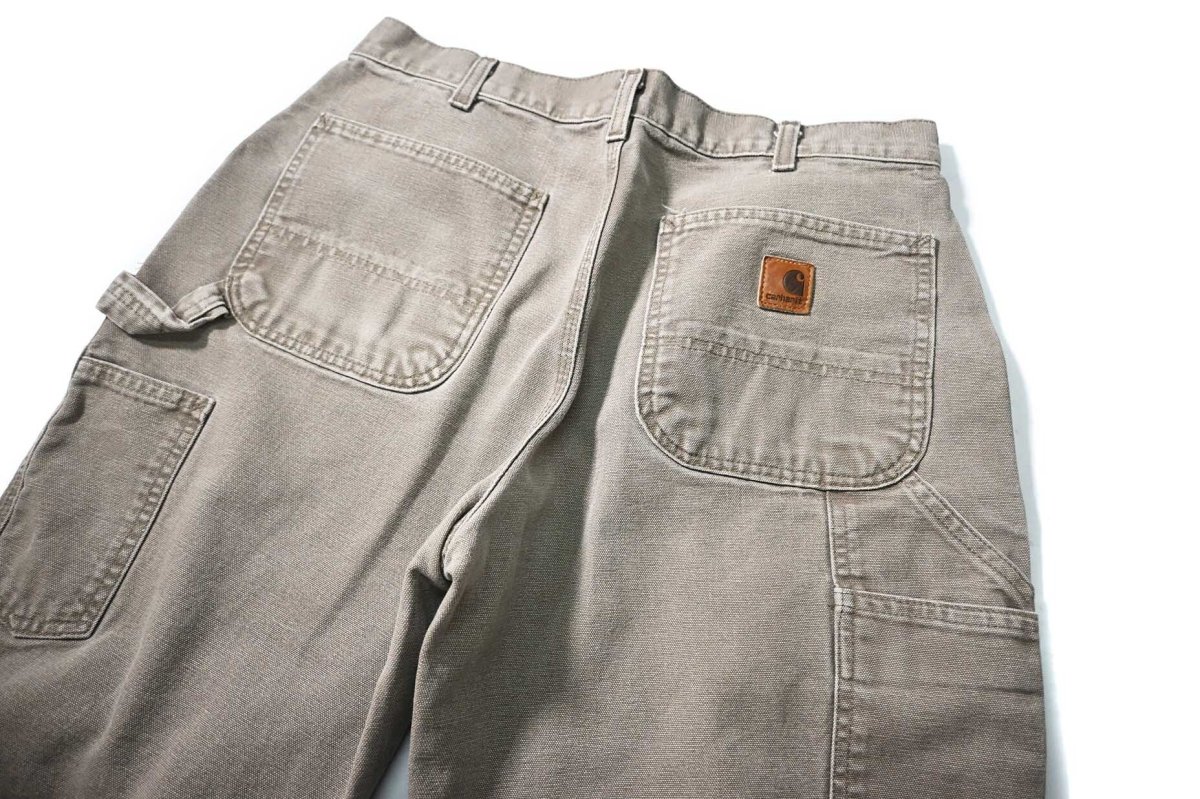 画像4: 11' Used Carhartt Duck Carpenter Pants Mushroom カーハート (4)