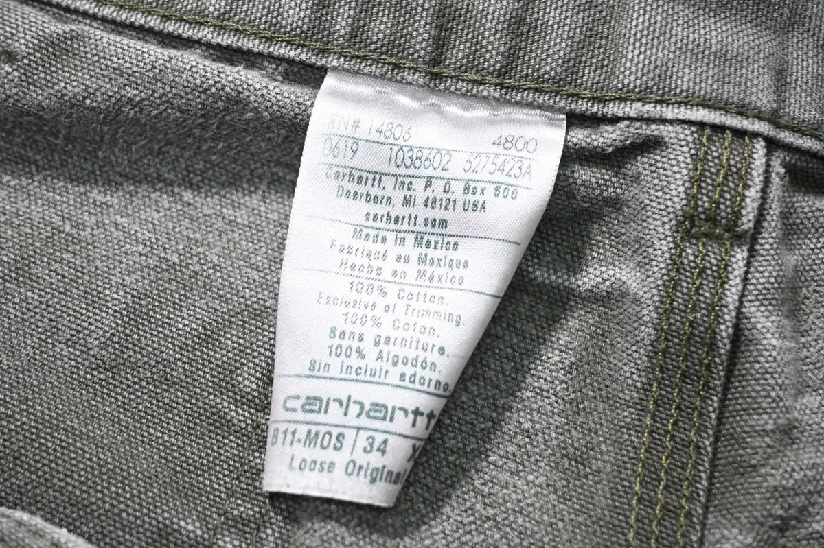 画像6: 19' Used Carhartt Duck Carpenter Pants Moss カーハート (6)