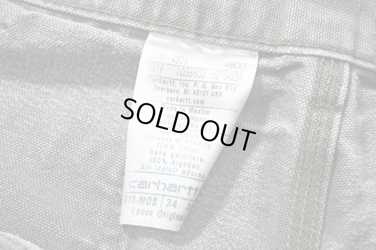 画像6: 19' Used Carhartt Duck Carpenter Pants Moss カーハート (6)