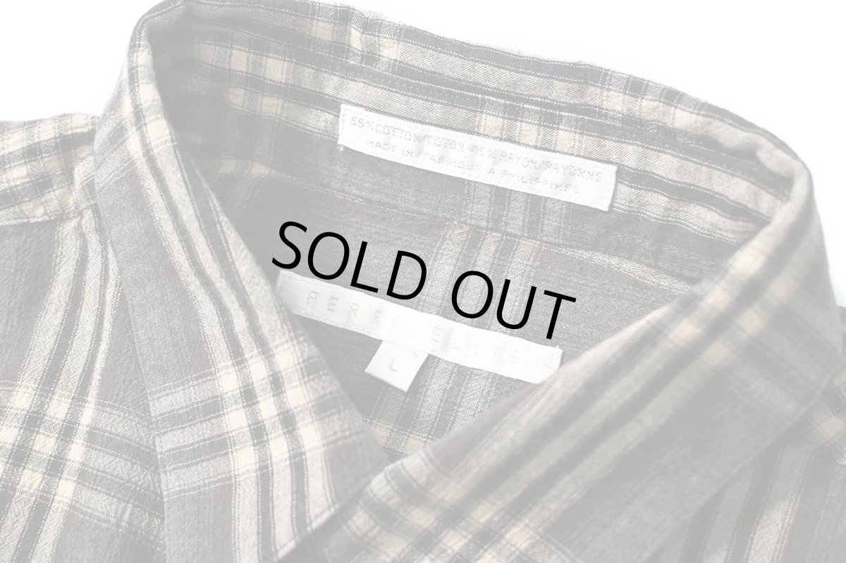 画像4: 90s Used Perry Ellis Cotton/Rayon Long Sleeve Shirt (4)
