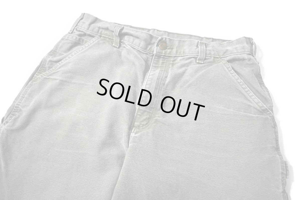 画像2: 19' Used Carhartt Duck Carpenter Pants Moss カーハート (2)