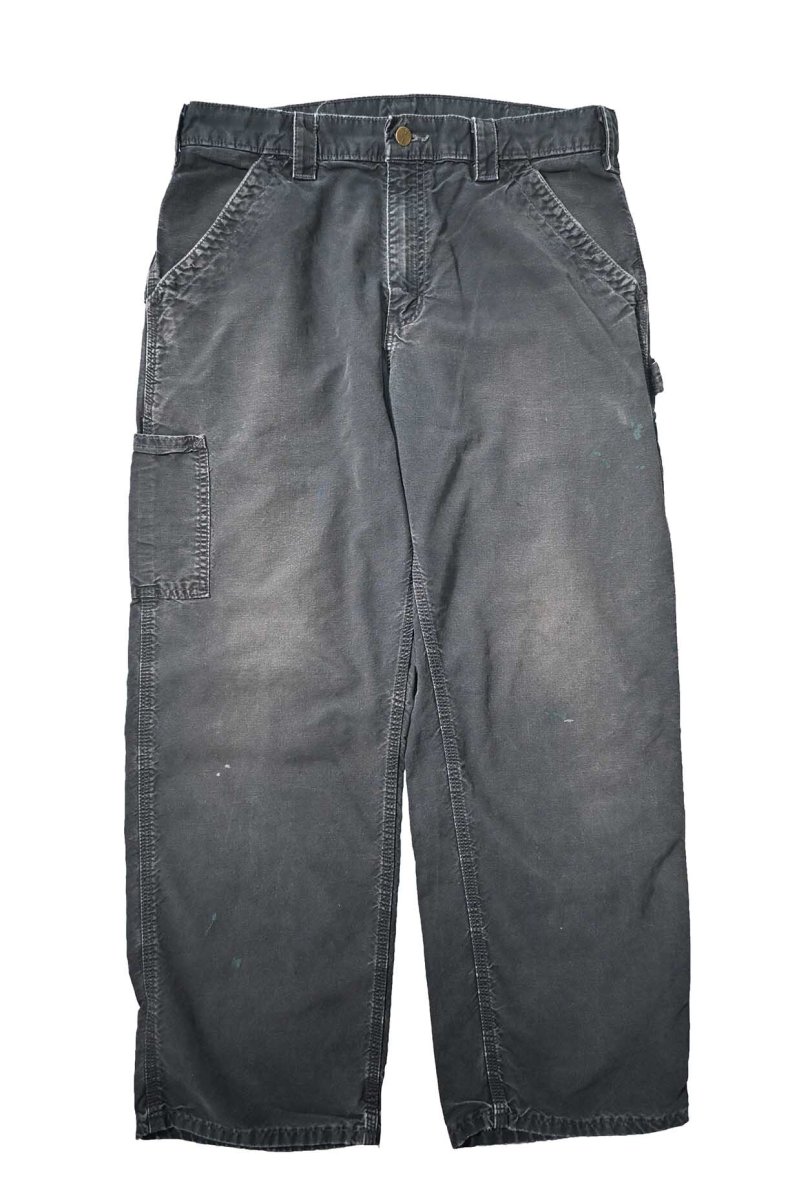 画像1: 00s Used Carhartt B151 Canvas Utility Work Pants Blue Black カーハート (1)