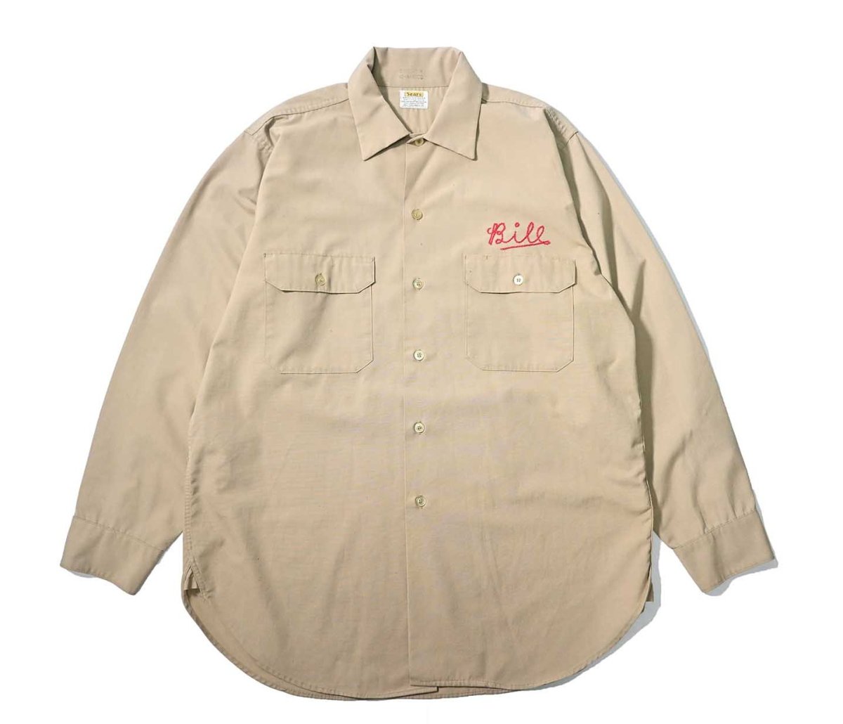 画像1: 60s Used Sears Embroidered Work Shirt (1)
