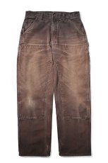 画像1: 14' Used Carhartt Duck Double Knee Carpenter Pants Dark Brown カーハート (1)
