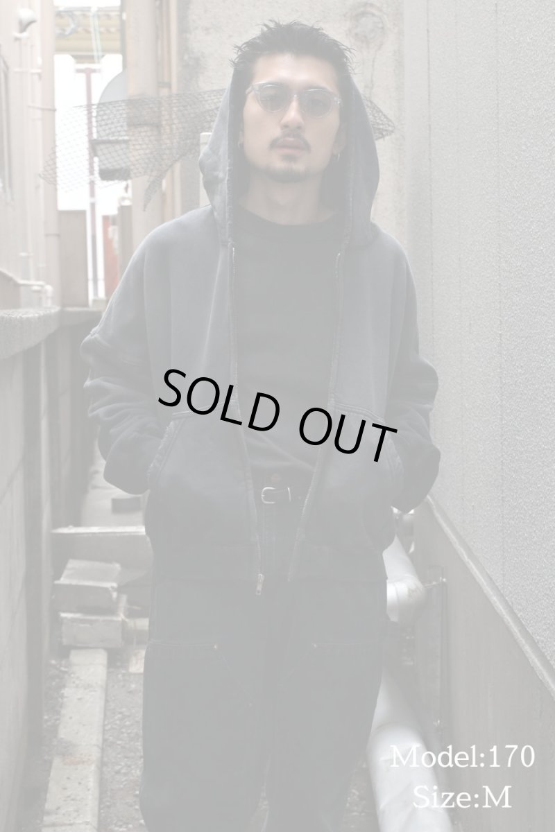 画像6: MOOJI MOOJI US Oversize Zip Up Hoodie Aged Black (6)