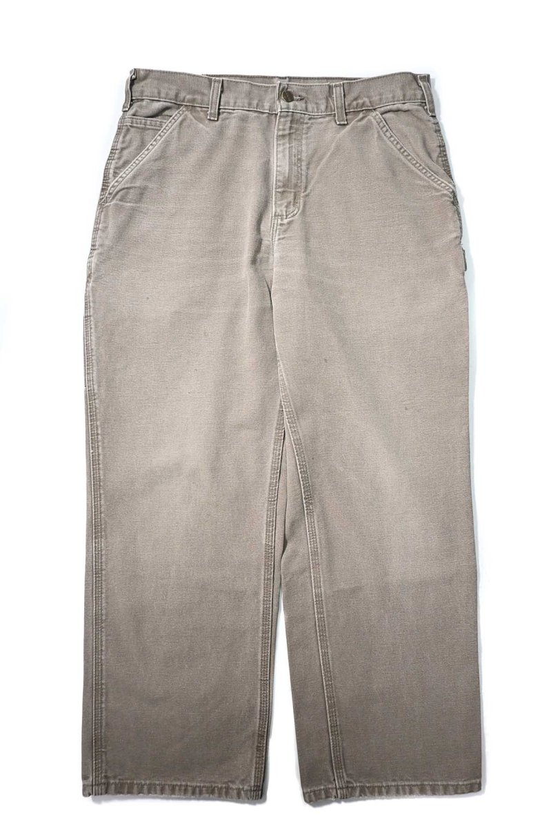 画像1: 11' Used Carhartt Duck Carpenter Pants Mushroom カーハート (1)