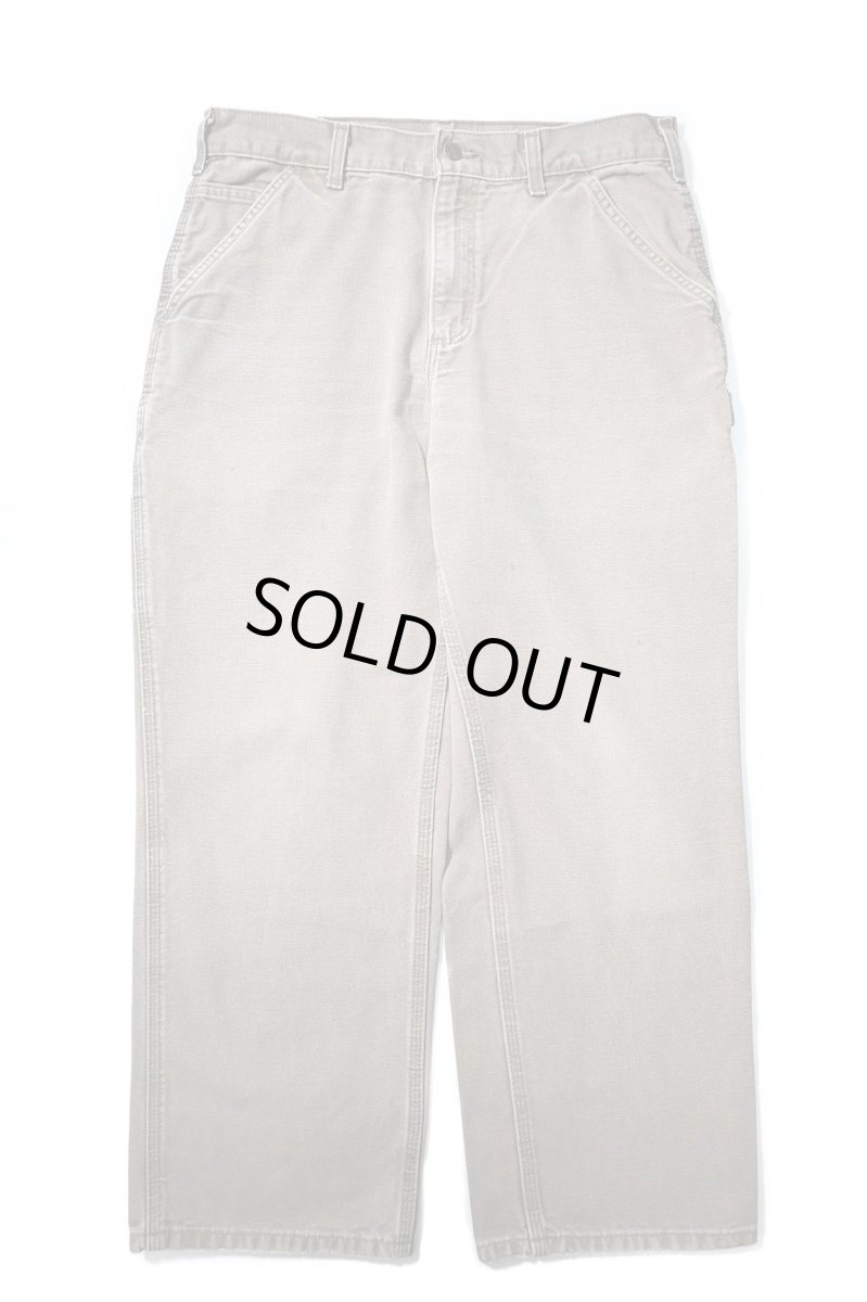 画像1: 11' Used Carhartt Duck Carpenter Pants Mushroom カーハート (1)