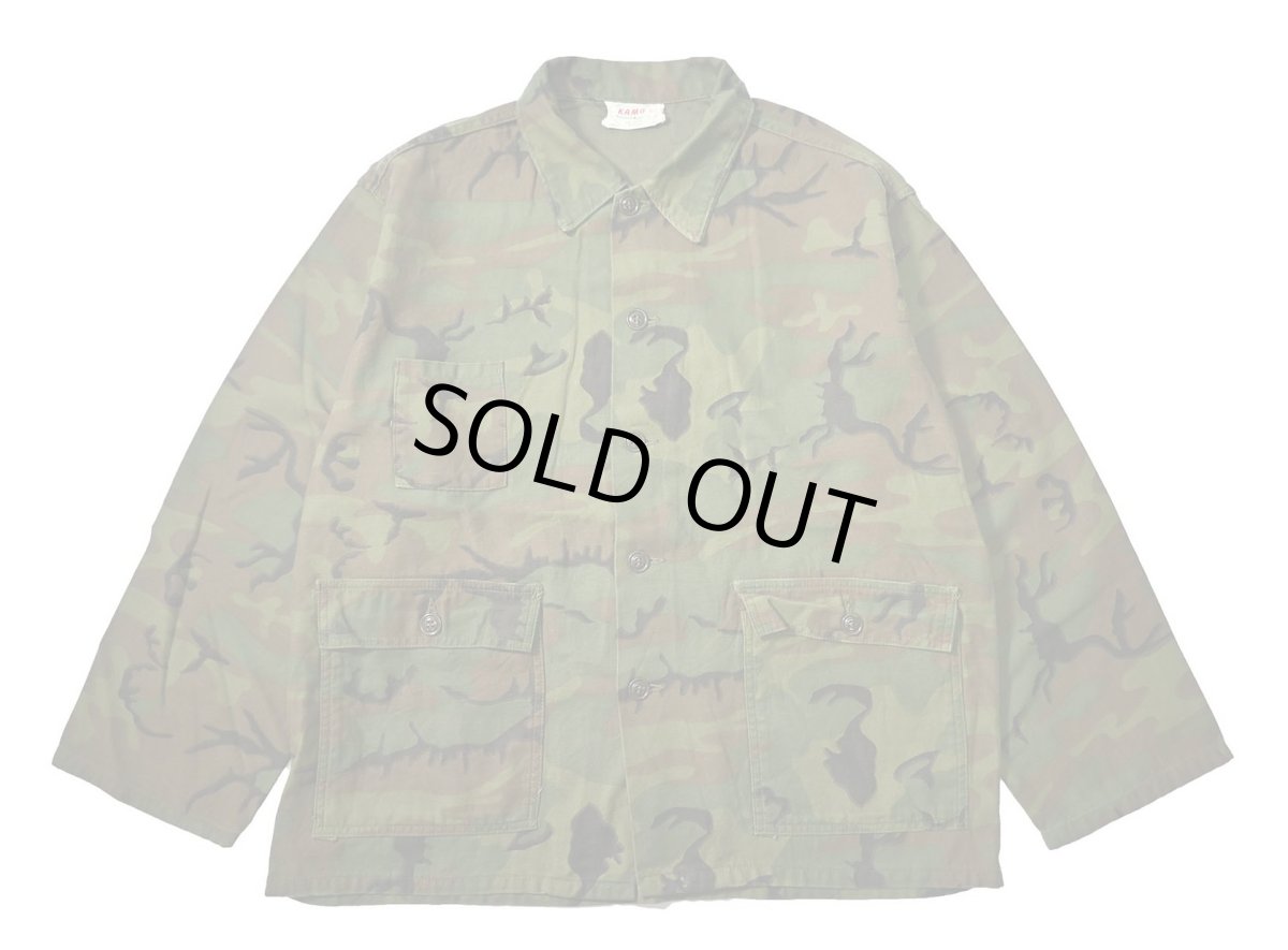 画像1: 60-70s Used KAMO Civilian Leaf Camo Cotton Hunting Jacket made in USA (1)