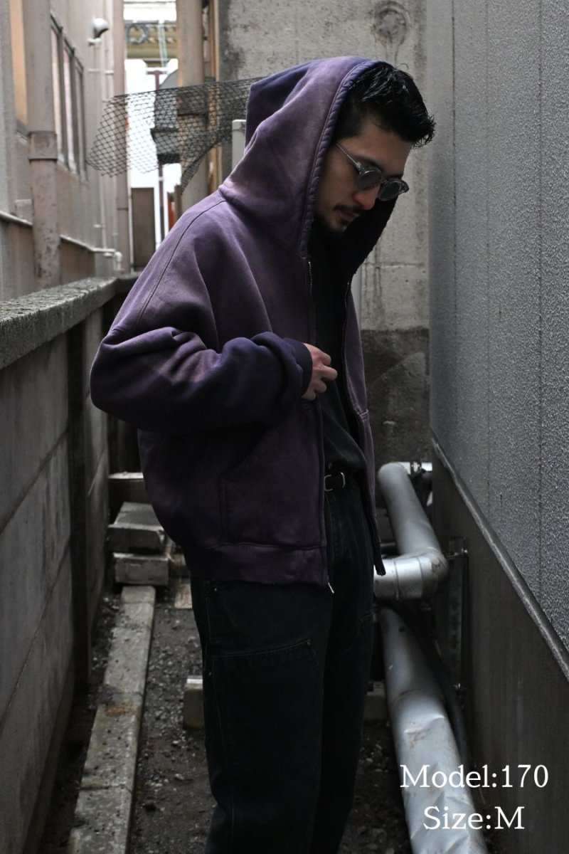 画像5: MOOJI MOOJI US Oversize Zip Up Hoodie Aged Purple (5)