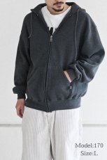 画像5: 90s Used Russell Athletic Blank Zip Sweat Hoodie Charcoal (5)